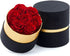 Handmade Preserved Red Roses in a Round Black  Box